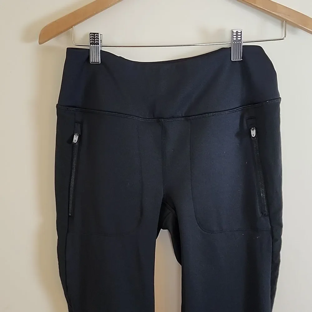 Spyder Active Women's Black Leggings with Zippered Pockets, Size Medium